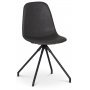 Omni spisegruppe, rundt spisebord 130 cm inkl. 4 bro drejelige sorte stole - Sortbejdset eg