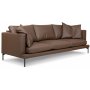 York 4-personers sofa i brunt lder - Chokolade (genbrugslder)