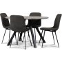 Smokey spisegruppe, rundt spisebord med 4 stk spisestole - Vintage + 3.00 x Mbelfdder