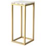 Accent sengebord 65 - Hvid marmor / messingfarvet