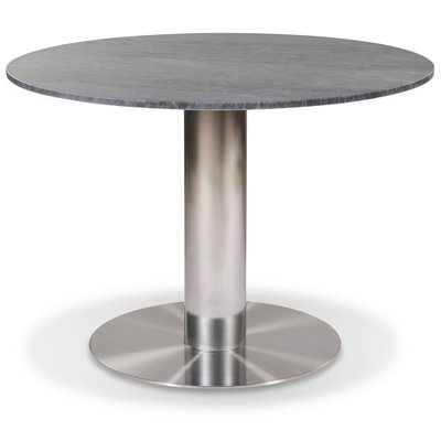 Next rundt spisebord D105 cm - Brstet stl / marmor (gr)