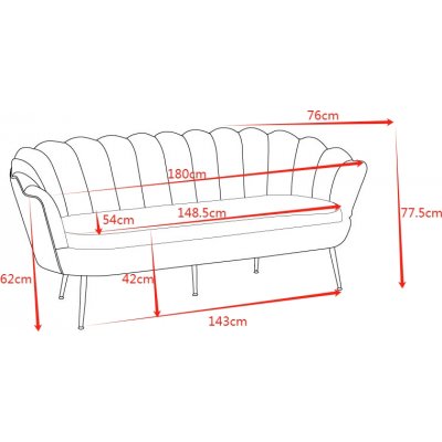 Kingsley 3-personers sofa i fljl - gr beige/krom + Pletfjerner til mbler