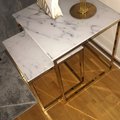 Kundebillede Hvid glasplade med marmor mønster - 145x35x45 cm