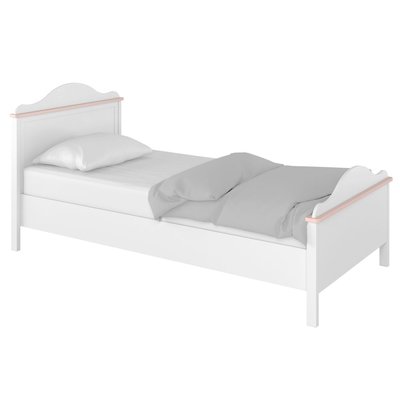 Stephany seng 100x200 cm med opbevaringsskuffer - Hvid / lyserd