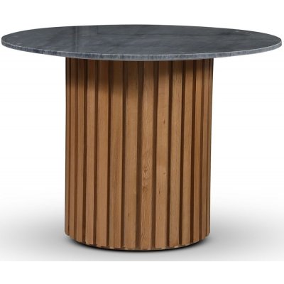Sumo spisebord Ø105 cm - Olieret eg / grå marmor