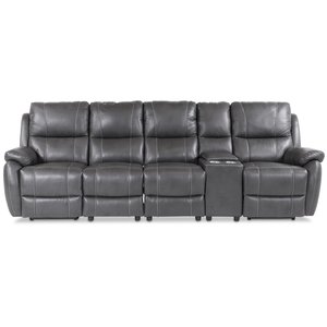 Enjoy Hollywood hvilestol sofa - 4-pers. (Elektrisk) i gr imiteret lder (model V)