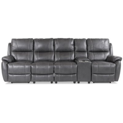 Enjoy Hollywood hvilestol sofa - 4-pers. (Elektrisk) i grå imiteret læder (model V)