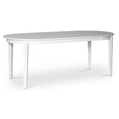 Sandhamn ovalt spisebord 200 cm - Hvid + Mbelplejest til tekstiler