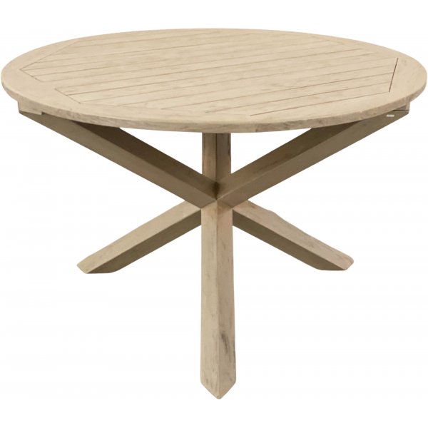 Salt rundt spisebord i gr teaktr - 120 cm diameter