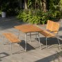 Mllan udendrsgruppe i teak: sofa + bnk og spisebord 120x80 cm