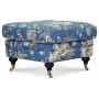 Savoy fodskammel med blomsterstof - Havana Blue