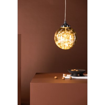 Lemans loftslampe - Rget glas/sort