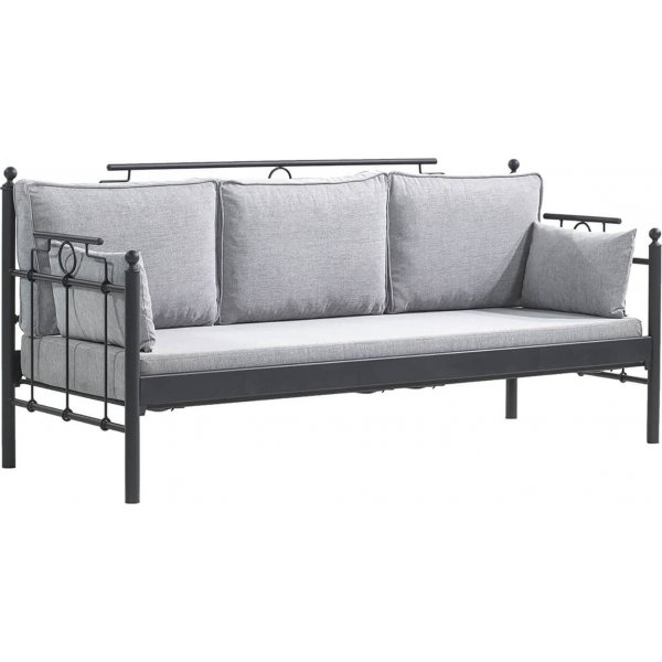 Hampus 3-personers udendrs sofa - Sort/fume