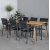 Juliansk udendrs spisegruppe med 6 Copacabana stole - Sort/Natur