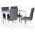 Sandhamn spisebordsst; 120 cm bord med 4 Crocket spisebordsstole i grt stof + 3.00 x Mbelfdder