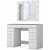 Bijou toiletbord med spejl 18 - 120 x 44,5 cm - Hvid