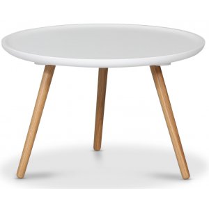 Dalsland sofabord Ø55 cm- Hvid/eg + Pletfjerner til møbler