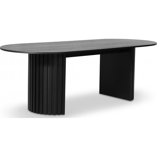 PiPi ovalt spisebord 230 cm - Sortbejdset tr