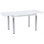 Amalie spisebord 110-170 cm - Hvid / Krom