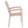 Udendrs spisest: 6 stole med bord 205 x 90 cm beige/eg - Las Vegas
