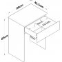 Bijou toiletbord 12, 60 x 42,5 cm - Valnd/hvid