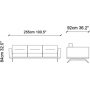 Sofaskifer - 255 cm