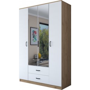 Bardo garderobe 140 x 51,5 x 210 cm - Valnd/hvid