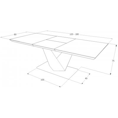 Taylor spisebord 80x120-180 cm - Gr