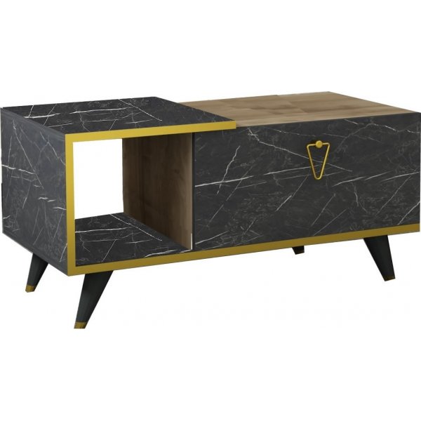 Engel sofabord 90 x 40 cm - Valnd/marmor