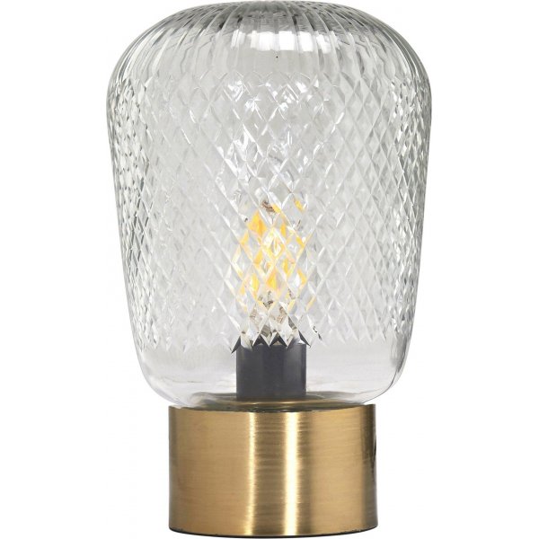 Juliette bordlampe - Klart glas/messing - 21 cm