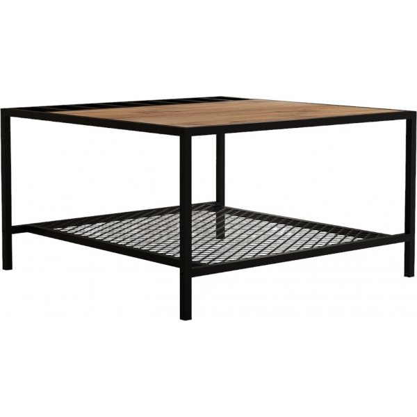 Gomis sofabord 80 x 80 cm - Fyrretr/sort