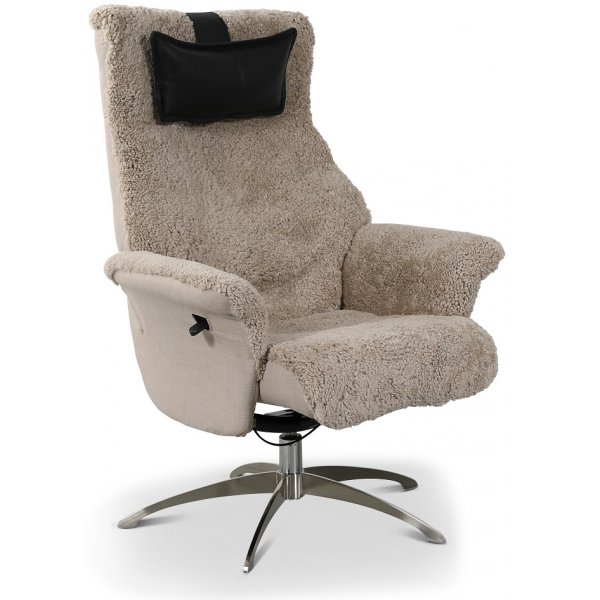 Lnestol i uldne freskind - Beige freskind