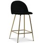 Art Velvet barstol - Sort fljl / Messing