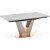 Valentino spisebord 160-220 x 90 cm - Gr marmor/lys gr/guld