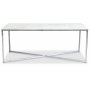 Palasso sofabord 110 cm - Krom/lys marmorering