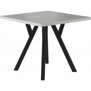 Merlin udtrkbart firkantet spisebord 90x90-240 cm - Beton/sort
