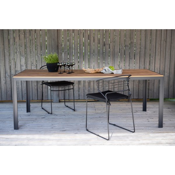 Chania spisebord 205 x 90 cm - Sort/Natur