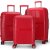 Oslo rd kuffert med kodels st med 3 hndtasker