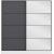 Kapusta garderobe med spejldr, 180 x 52 x 210 cm - Hvid/antracit