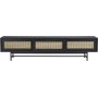 Othello mediebnk 200 cm - Sort/rattan