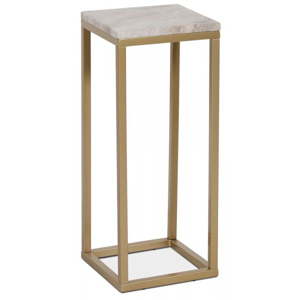 Accent sengebord / piedestal 65 - Mat messing / beige