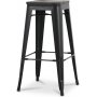 Montreux barstol i metalplade vintage - metalplade / mrkebrunt tr + Mbelfdder