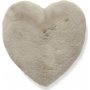 Fluffy hjerteformet pyntepude Taupe - 45 x 45 cm