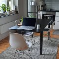 Kundebillede Sander bord med klap - Sort 120/155 cm