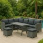 Tor udendrs sofast - Gr syntetisk rattan | Hjrnesofa