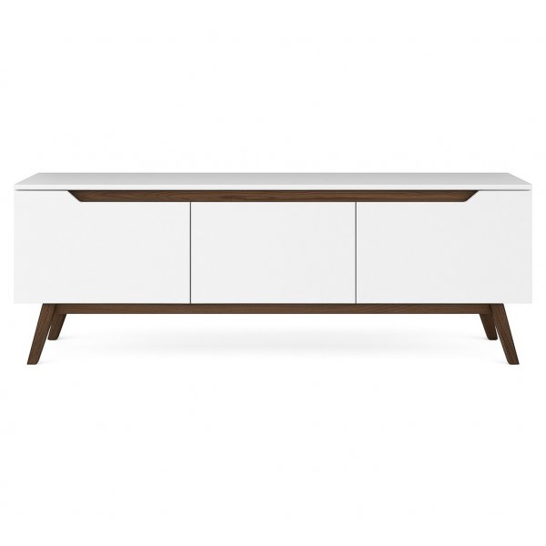Moderne mediebnk valnd hvid 180 cm