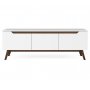 Moderne mediebnk valnd hvid 180 cm