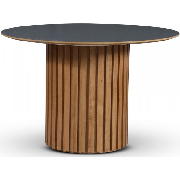 Sumo spisebord 118 cm - Olieret eg / Plastlaminat mrkegr virrvarr