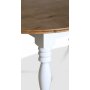 Victoria rundt hvidt spisebord 120 cm med brunbejdset plade