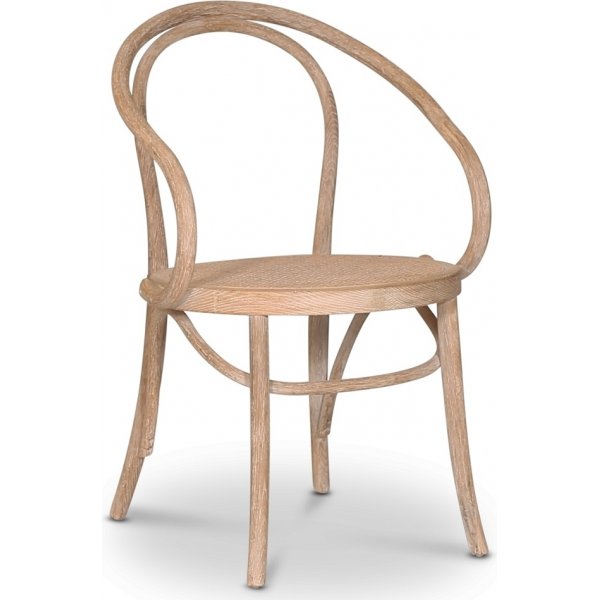 Danderyd No.30 stol bjet tr - Whitewash / Rattan